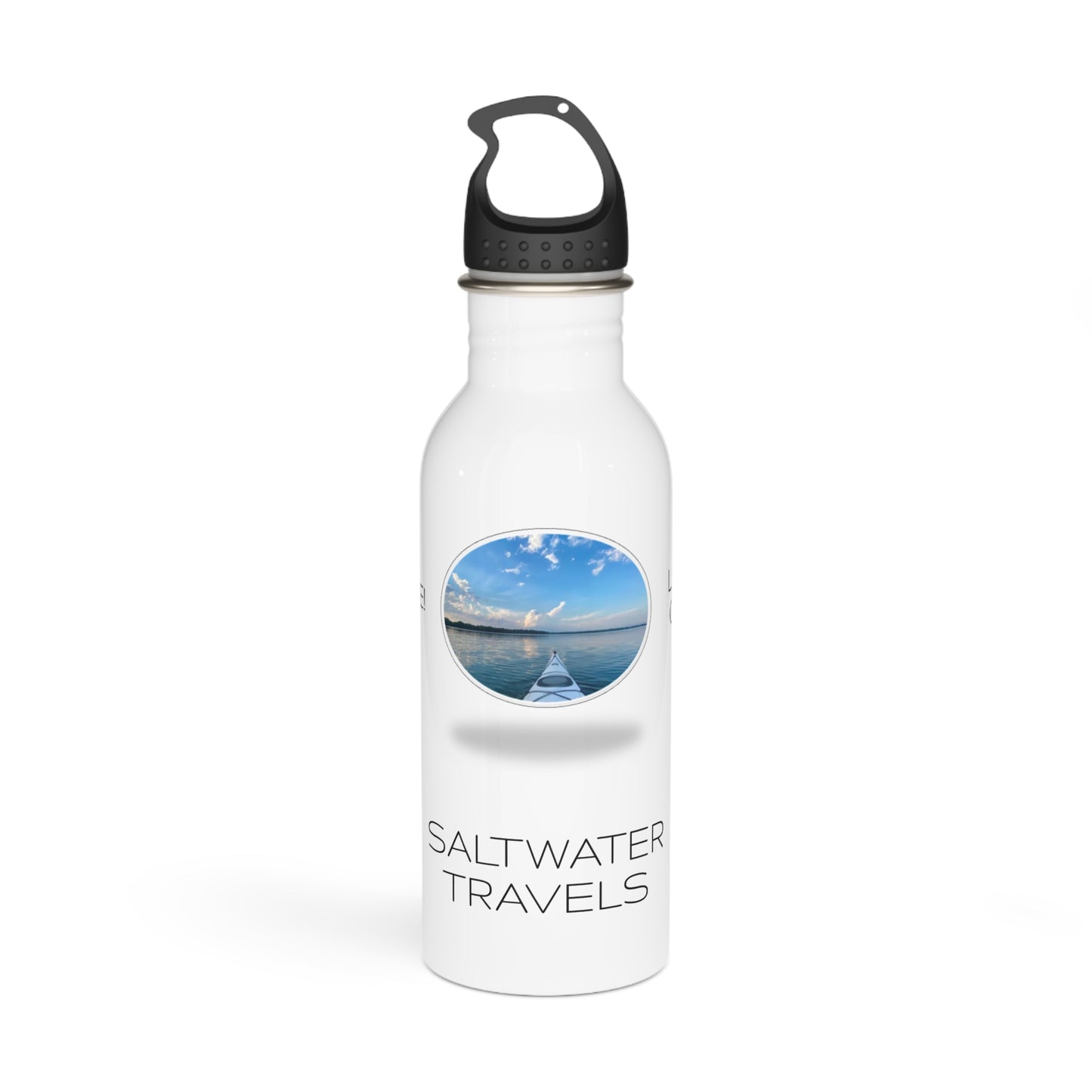 "Saltwater Travels" Kayak Stainless Steel Water Bottle