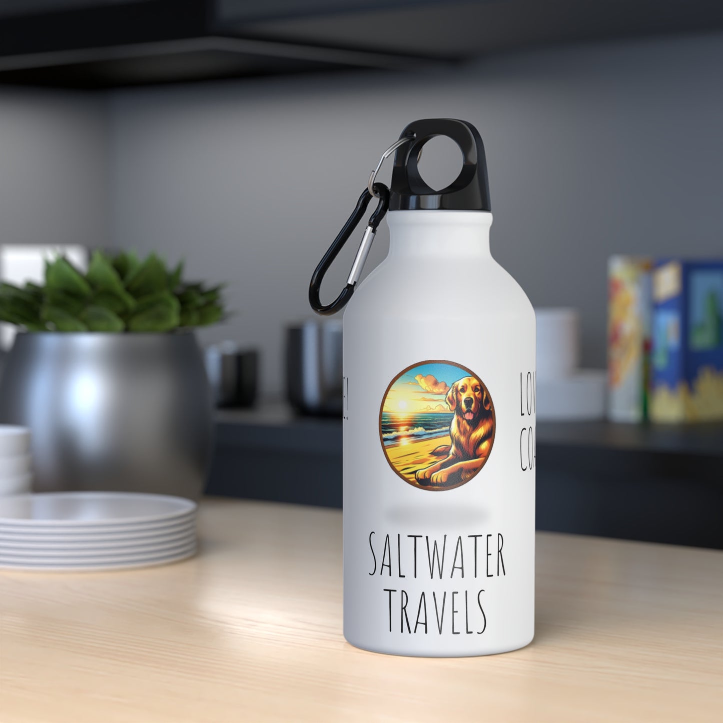 "Saltwater Travels" Golden Retriever Oregon Sport Bottle 13.5 oz.